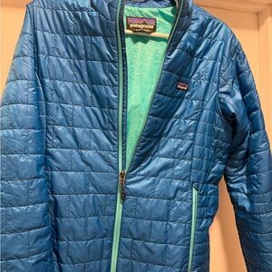 Patagonia Teal and Blue Nano Puff Jacket